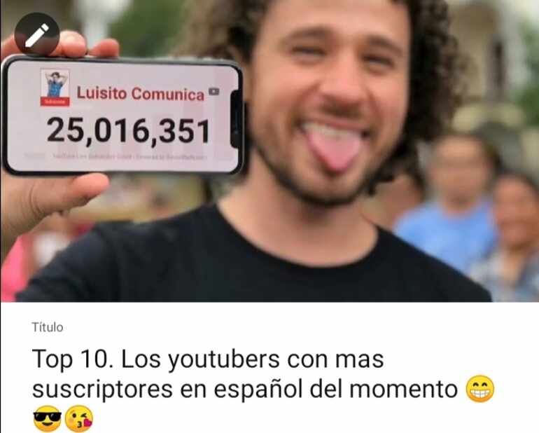 Top 10 youtubers con más subs