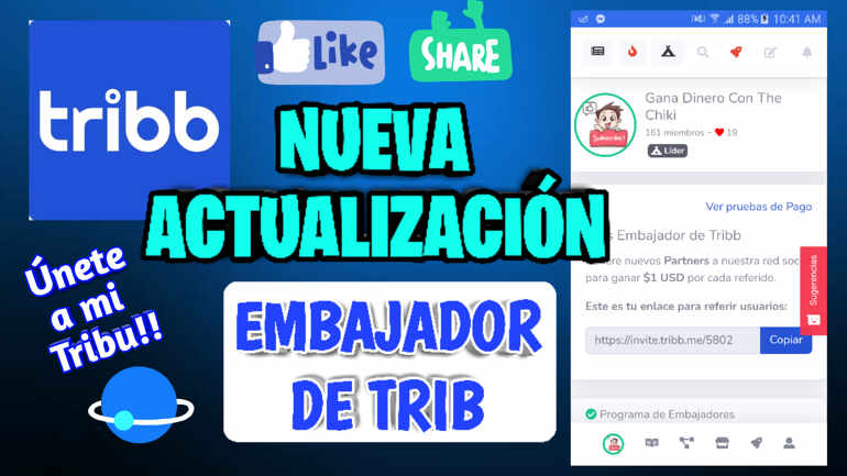 Tribb 🌎 NUEVA ACTUALIZACIÓN! [EMBAJADOR TRIBB] Red Social 📱 Gana Dinero a PayPal 💵💶💸